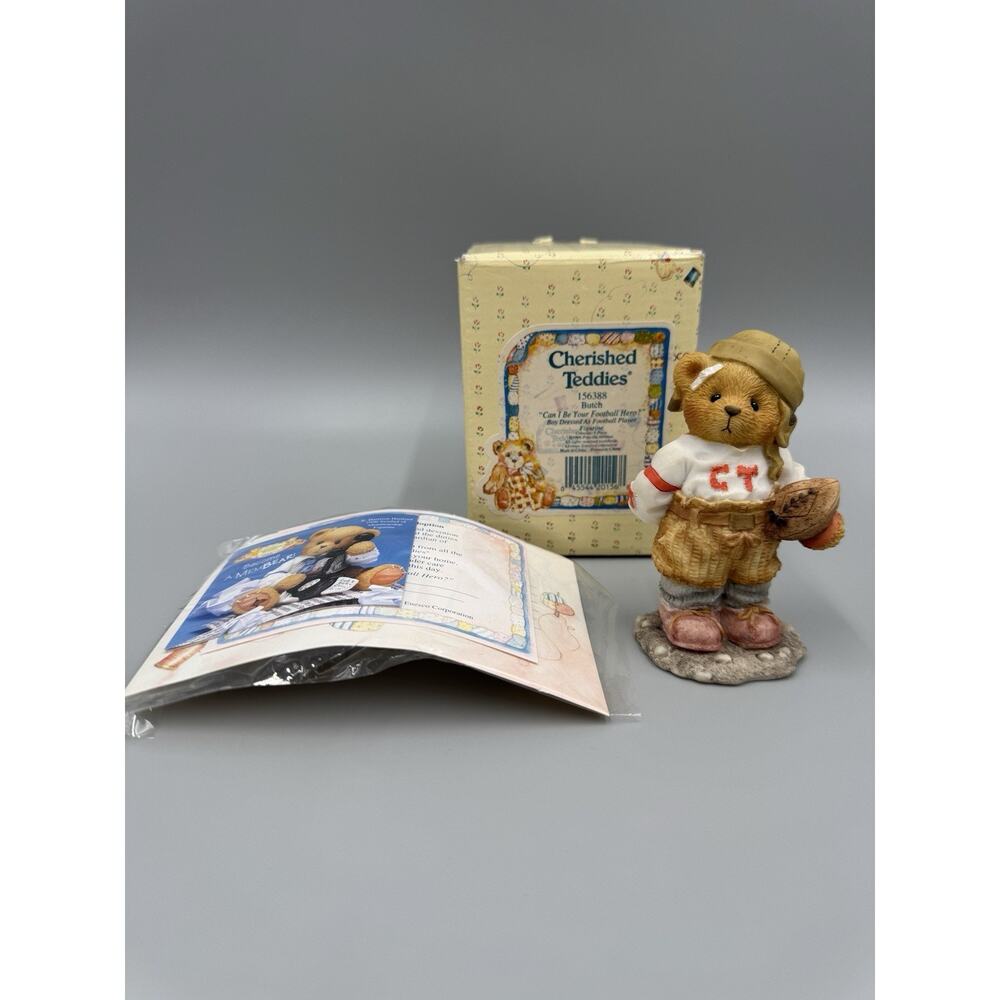 1996 Cherished Teddies Butch Football Hero Enesco Figurine #156388‎ Vintage
